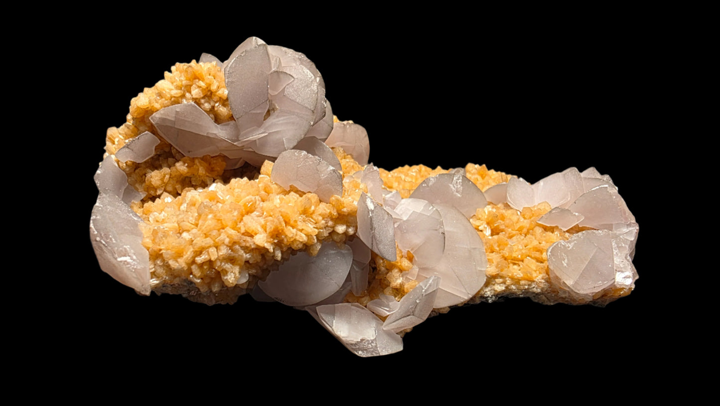 Peach Stilbite & Calcite, Moores Quarry, New Jersey (276g)
