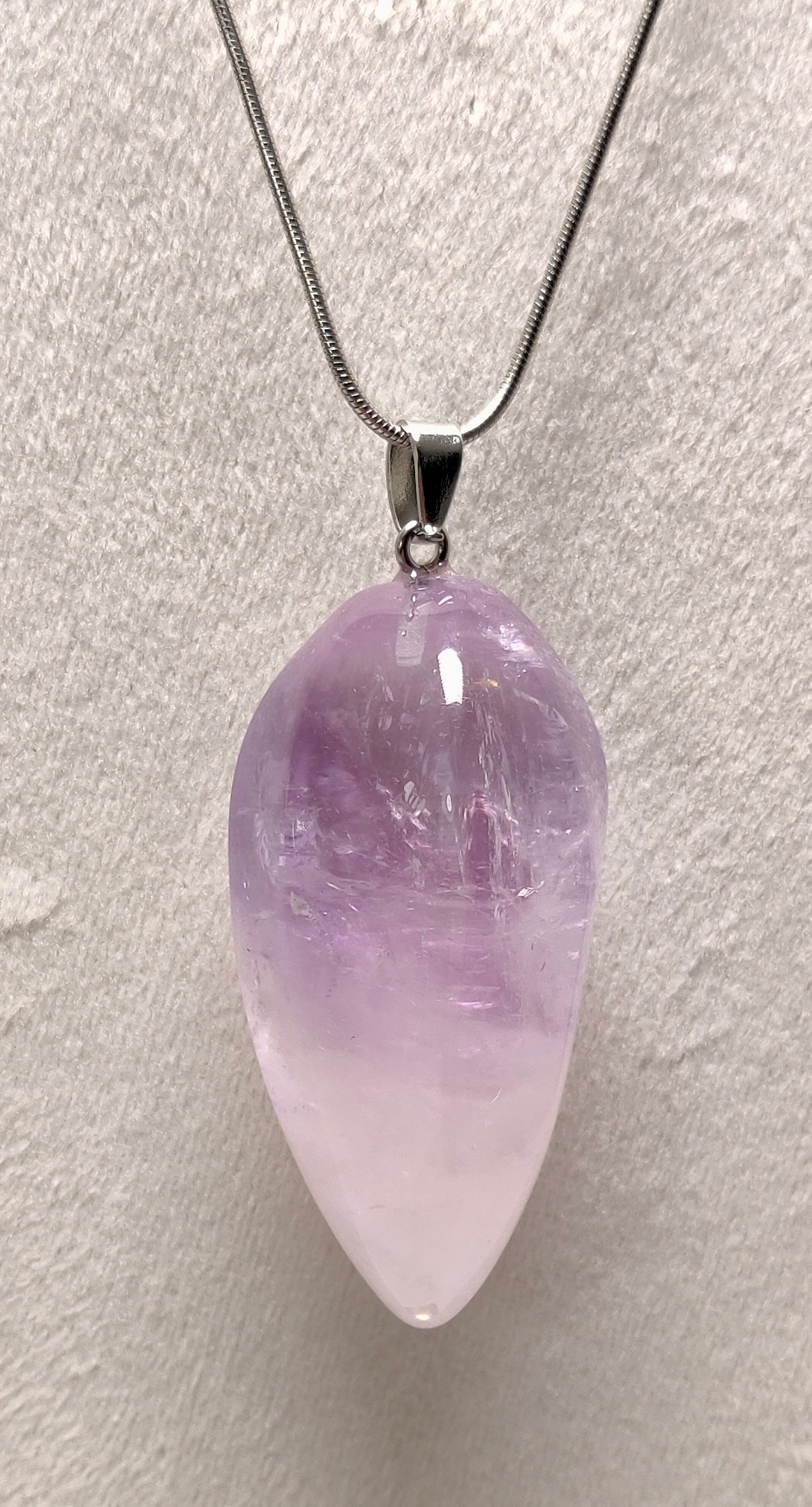 Teardrop Amethyst Pendant with 18" Chain