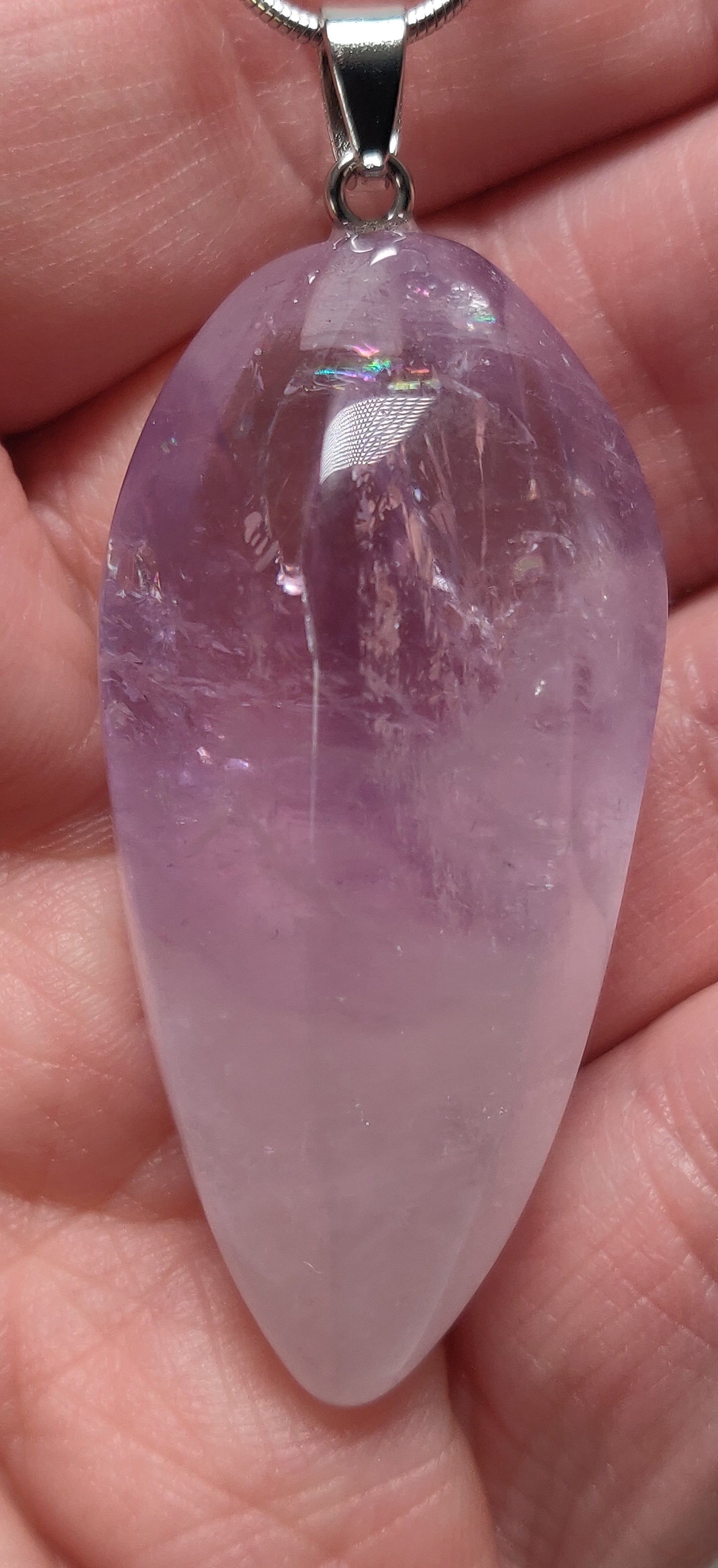 Teardrop Amethyst Necklace with 18" Chain