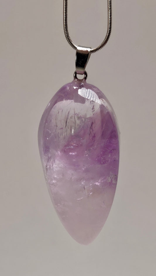 Teardrop Amethyst Pendant with 18" Chain