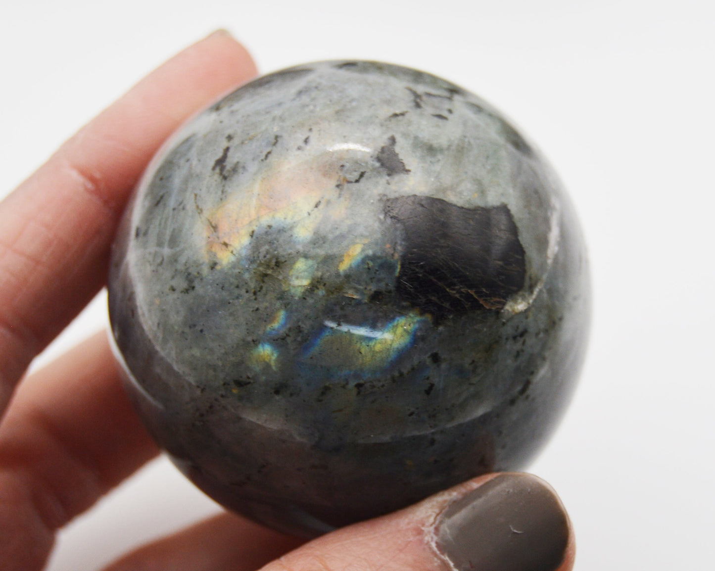 Sunset Labradorite Sphere — Fiery Labradorescence — Madagascar (50-60mm)