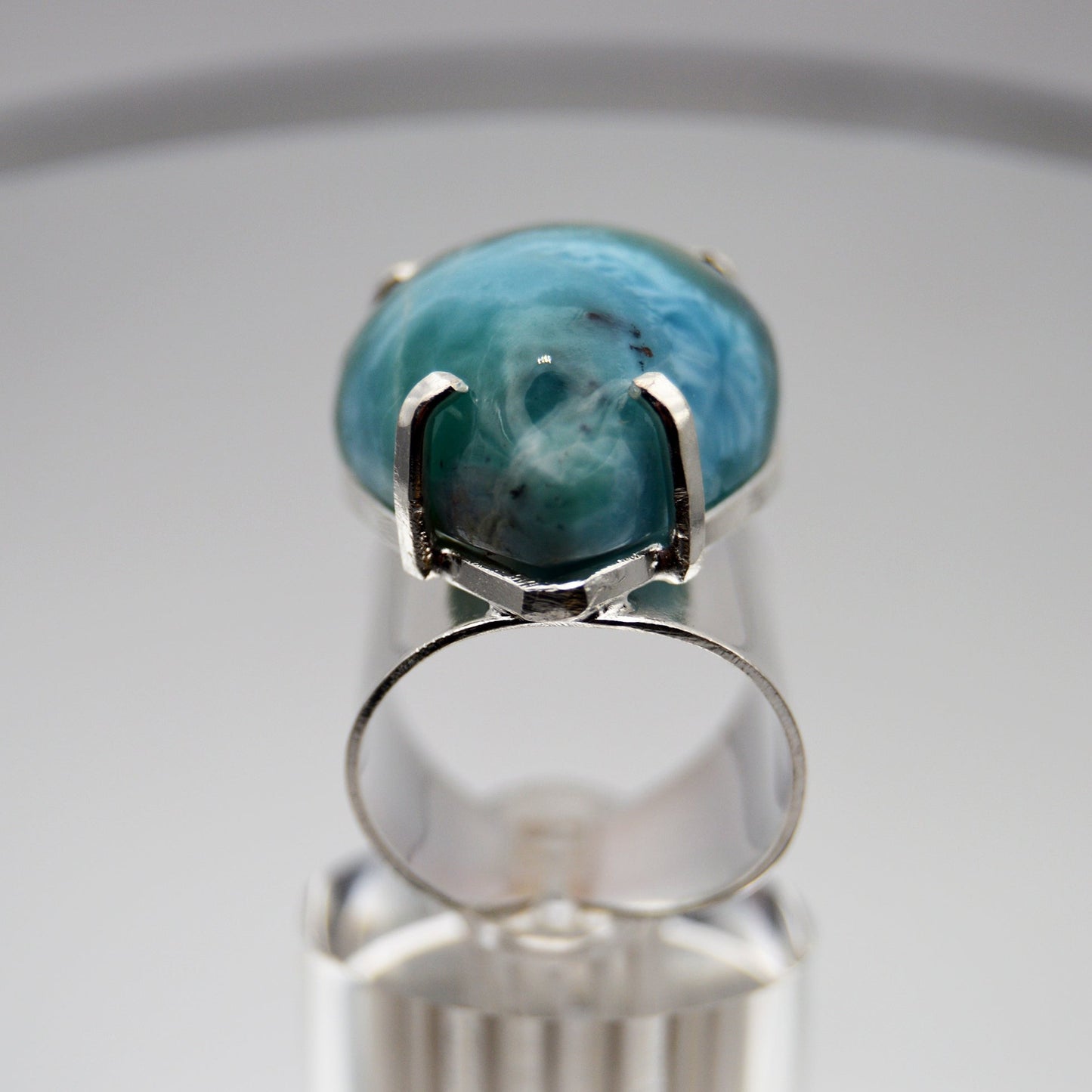 Larimar Teardrop Adjustable Ring