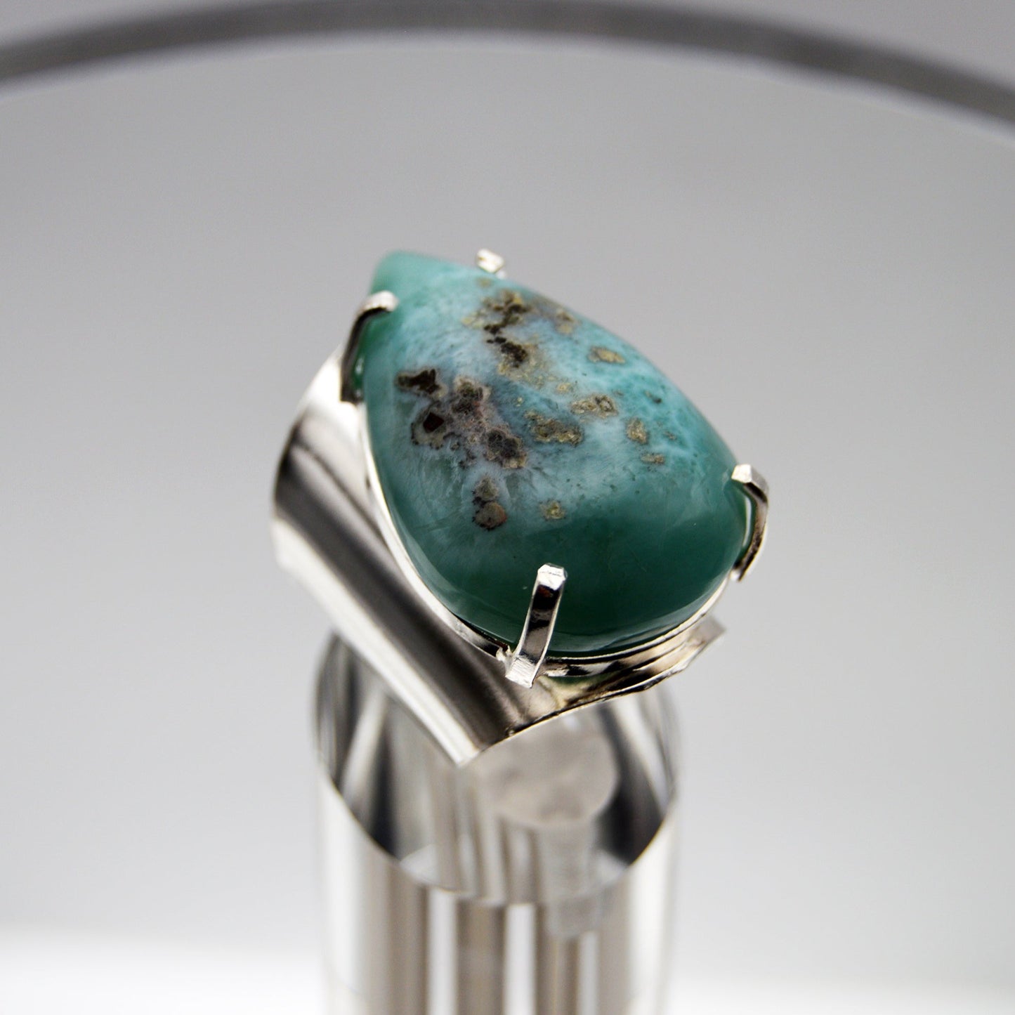 Larimar Tear Drop Ring