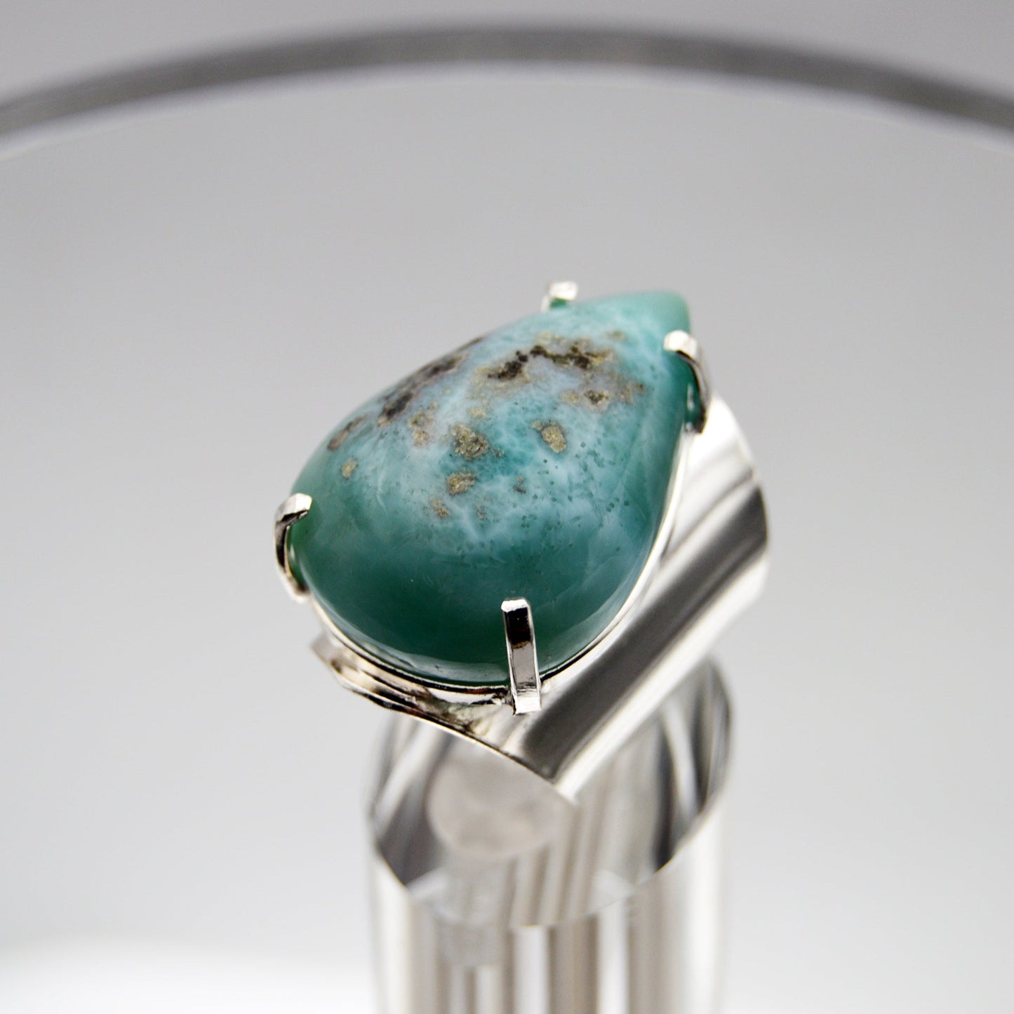 Larimar Tear Drop Ring