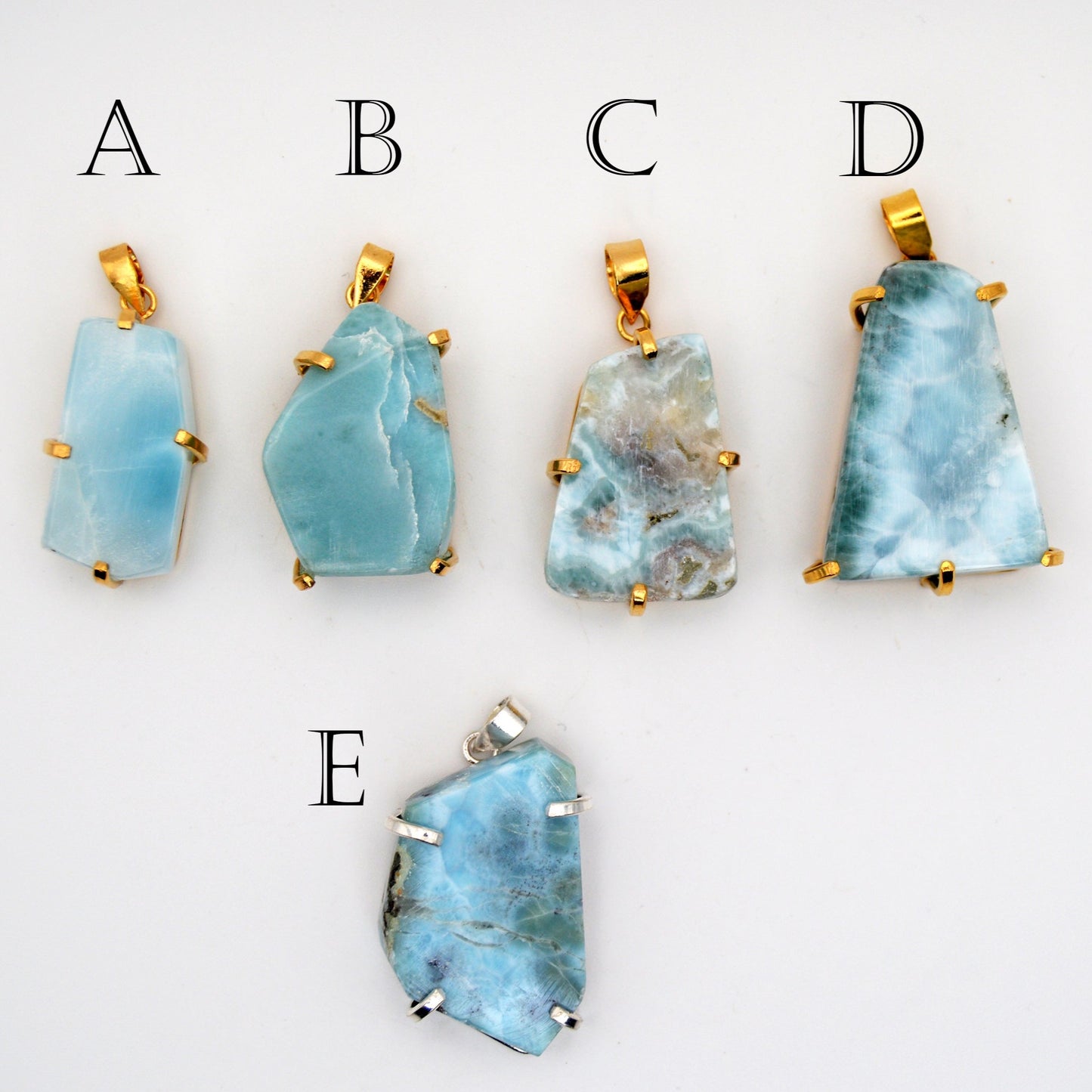 Larimar Freeform Pendants