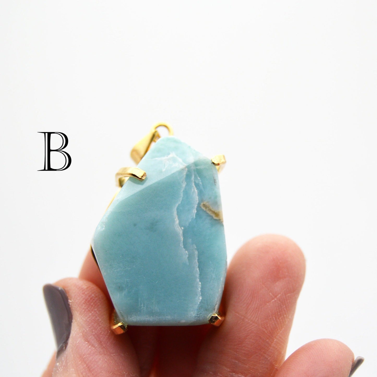 Larimar Freeform Pendants