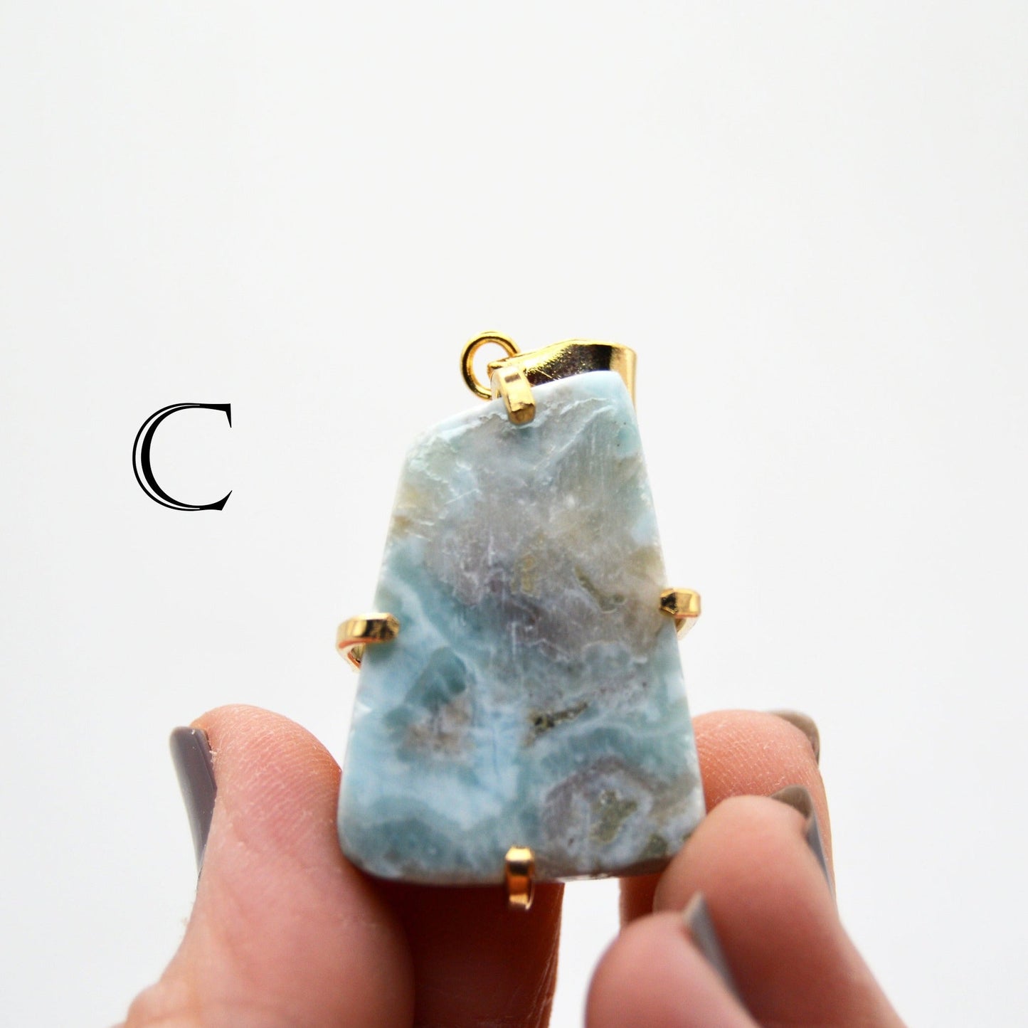 Larimar Freeform Pendants