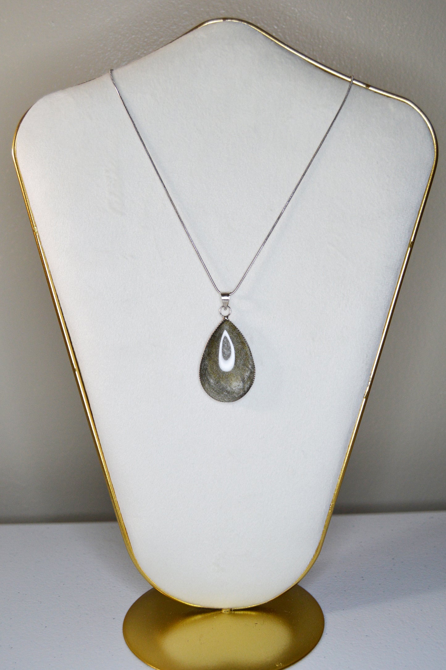 Golden Obsidian Pendant, Mexico - Shimmery and Luxurious