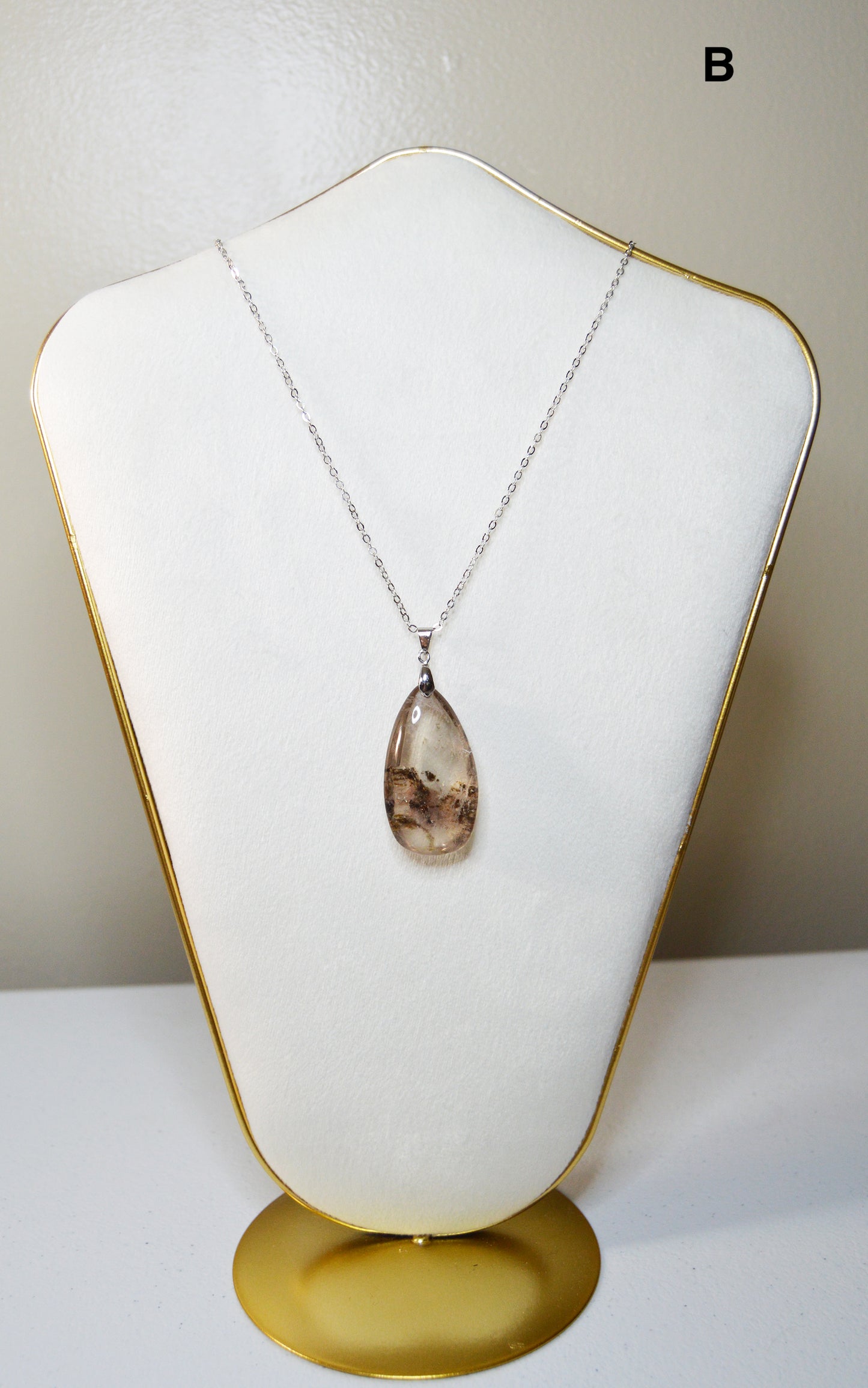 Garden Quartz (Lodolite), Teardrop Pendants