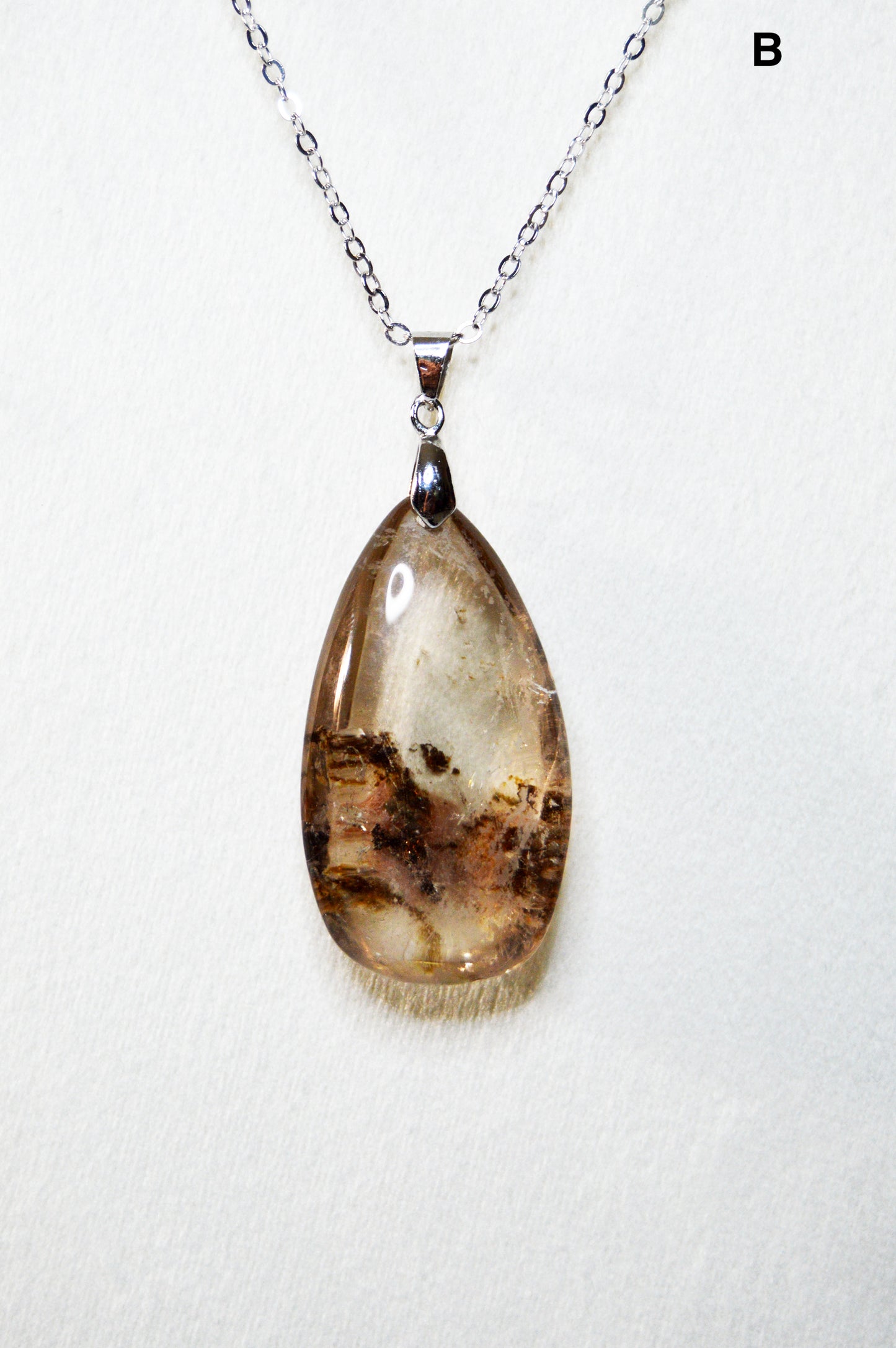 Garden Quartz (Lodolite), Teardrop Pendants