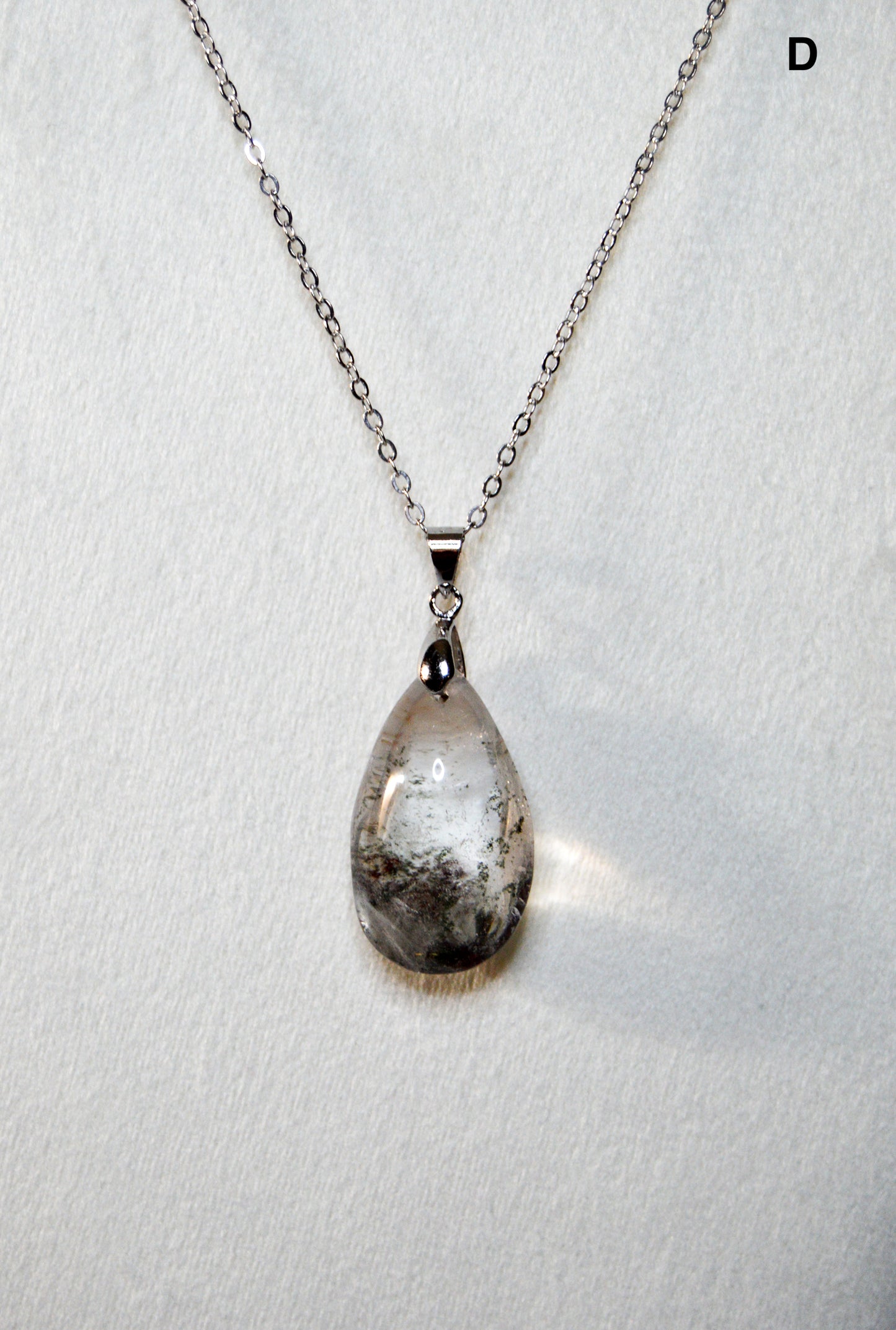 Garden Quartz (Lodolite), Teardrop Pendants
