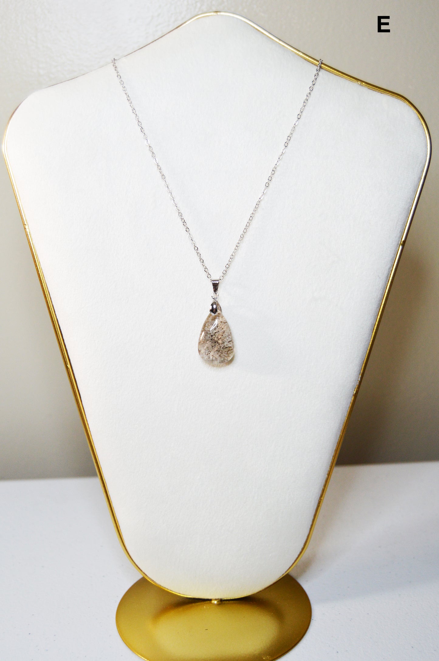 Garden Quartz (Lodolite), Teardrop Pendants
