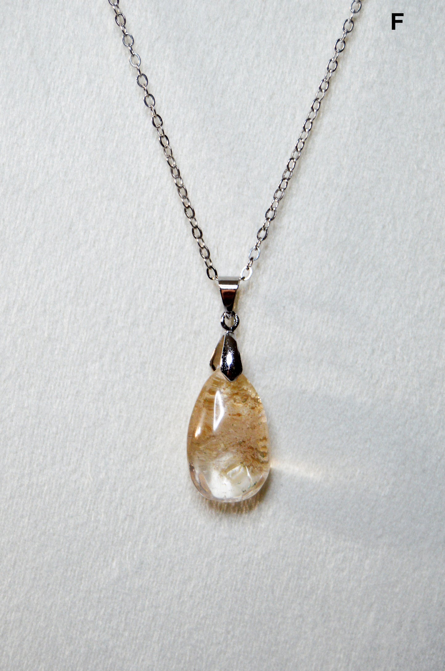 Garden Quartz (Lodolite), Teardrop Pendants