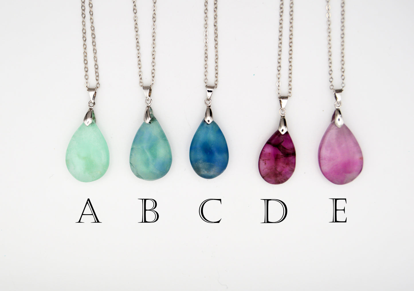 Fluorite Pendants (Chain included)