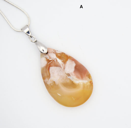 Flower Agate Pendants
