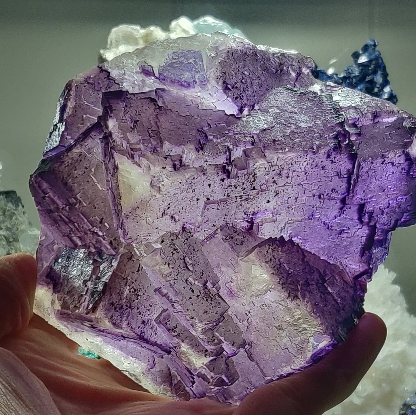 Vibrant Purple Fluorite Cluster with Carthage Corners - Elmwood Mine, Tennessee