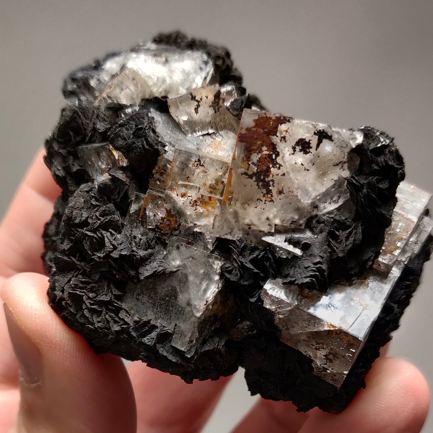 Fluorite with Siderite - Boltsburn Mine, Rookhope, Stanhope, County Durham, UK