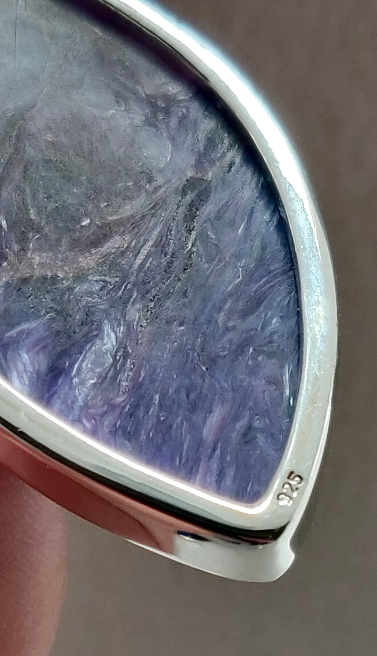 Charoite, 925 Sterling Silver Tear Drop Pendant