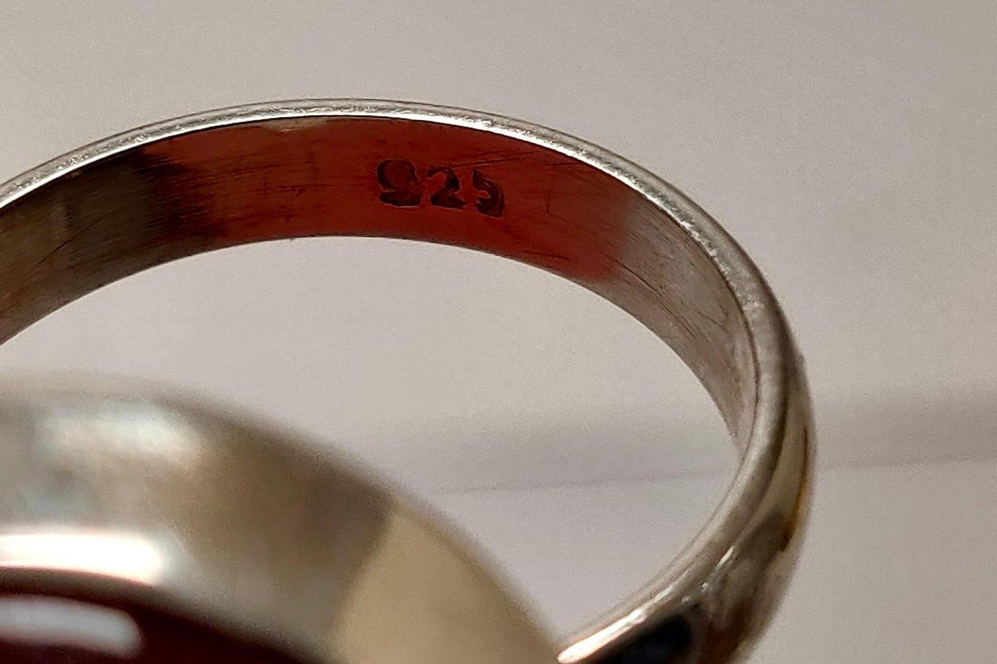 Pink Aura Moonstone Ring - 925 Sterling Silver - Size 6 Statement Jewelry