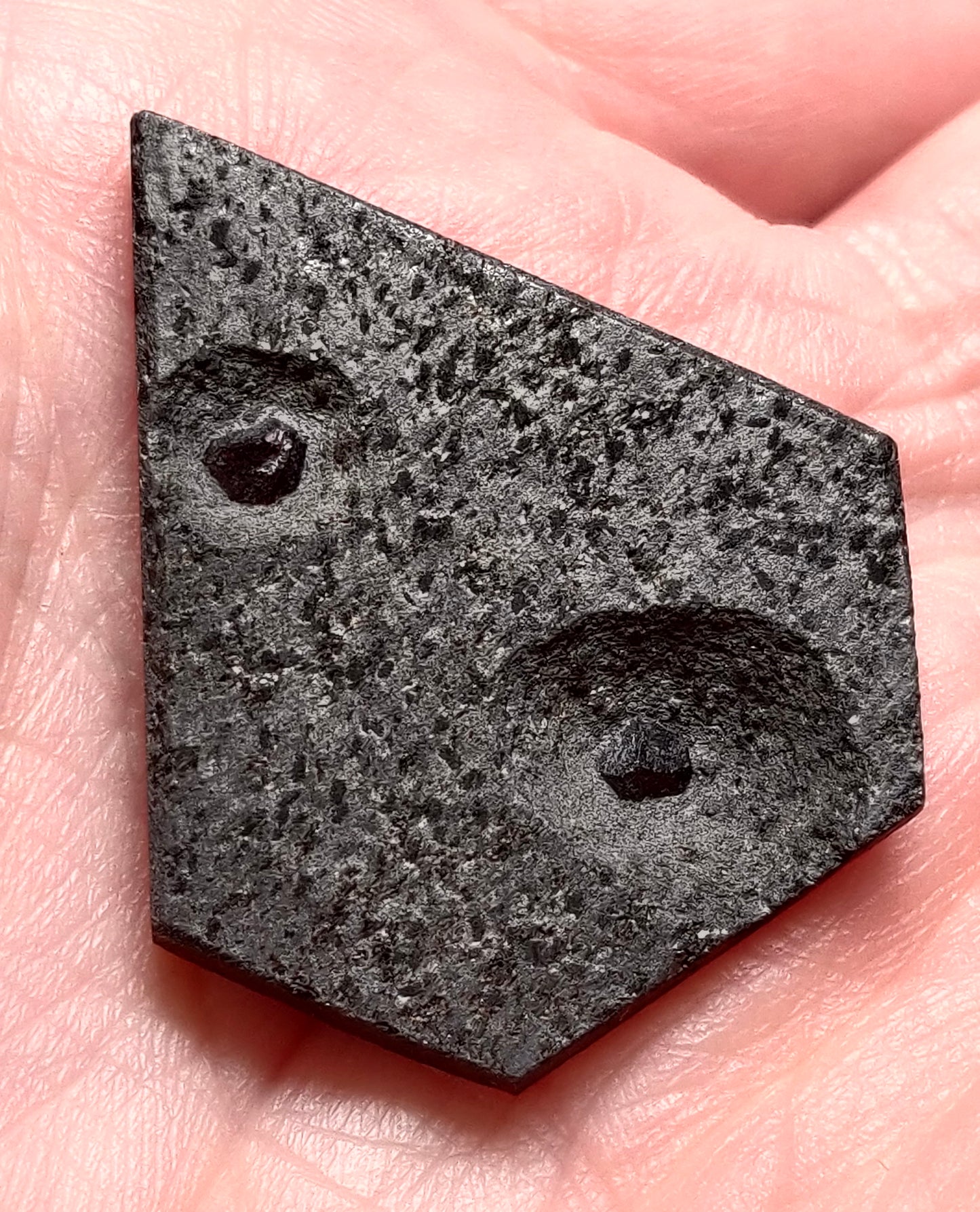Almandine Garnet on Graphite Cabochon – Red Embers Mine, Erving, Massachusetts