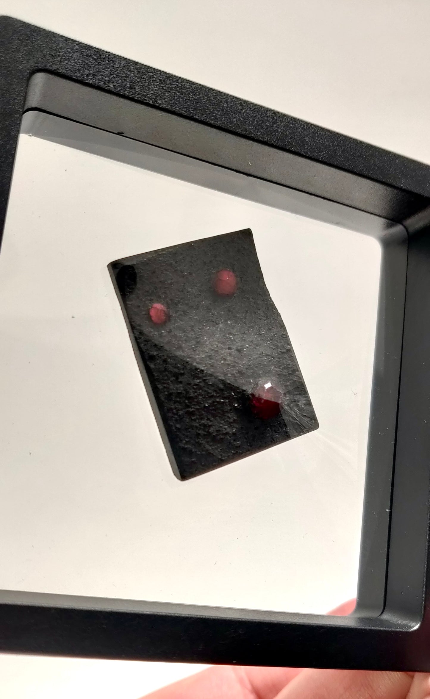 Almandine Garnet on Graphite Cabochon – Red Embers Mine, Erving, Massachusetts