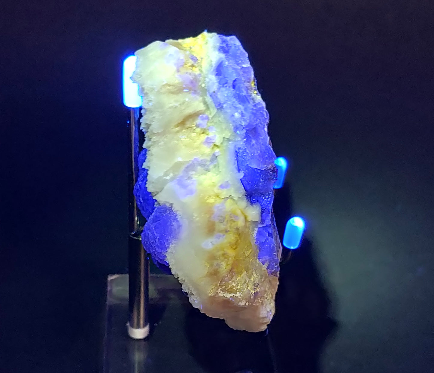 Purple Fluorite on Quartz, La Lupita Mine, Mapimi, Durango, Mexico