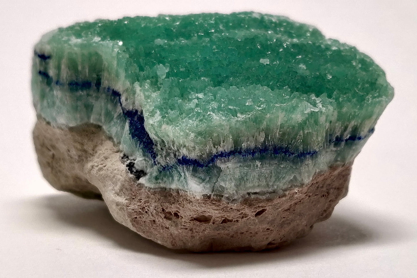 Aragonite with Azurite inclusion, Rare find, Helmand, Afghanistan