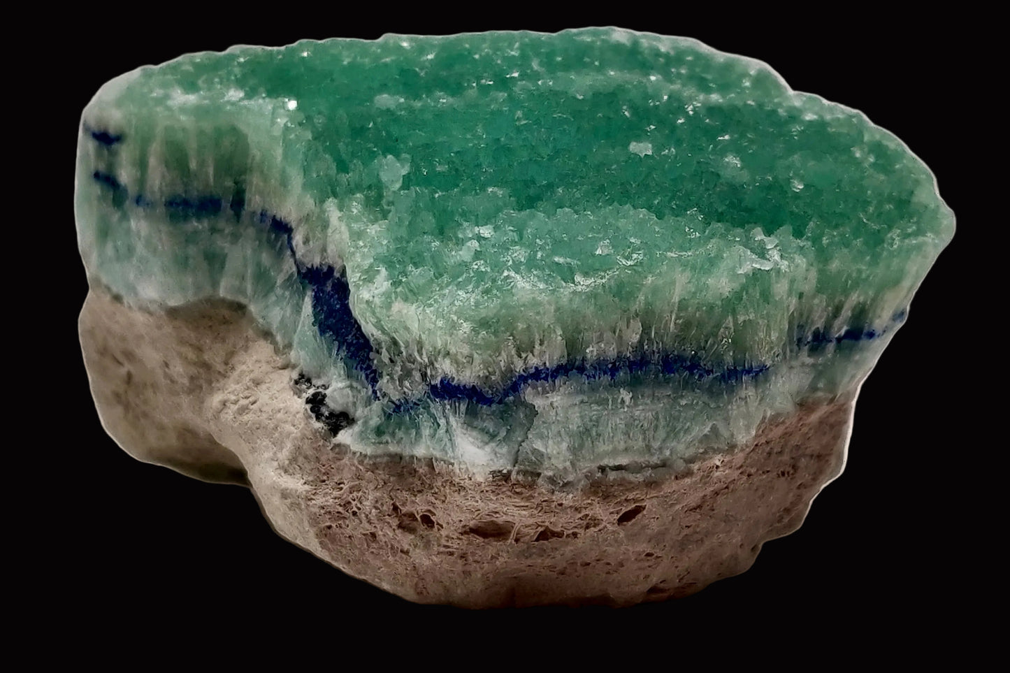 Rare Seafoam Aragonite with Electric Blue Azurite - Helmand, Afghanistan (137g)