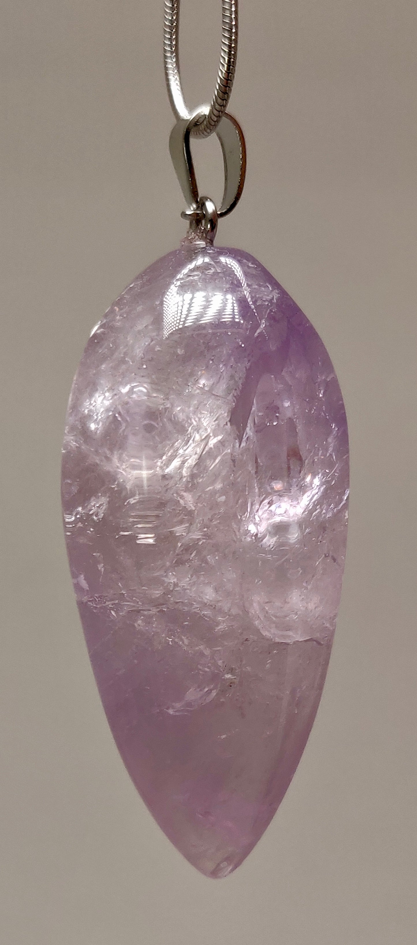 Teardrop Amethyst Pendant with 18" chain