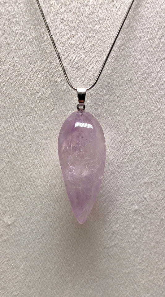 Teardrop Amethyst Pendant with 18" chain