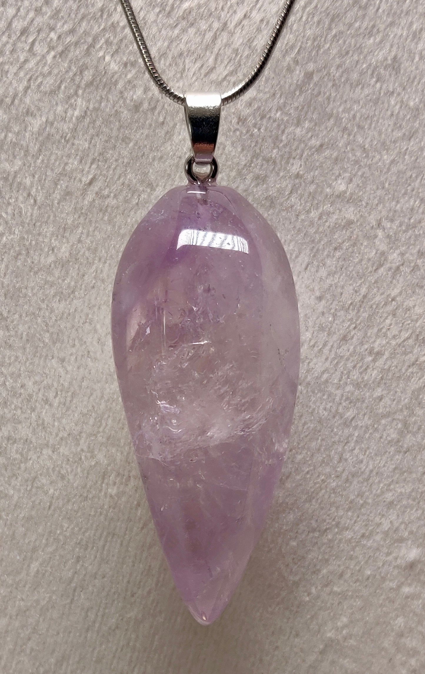 Teardrop Amethyst Pendant with 18" chain