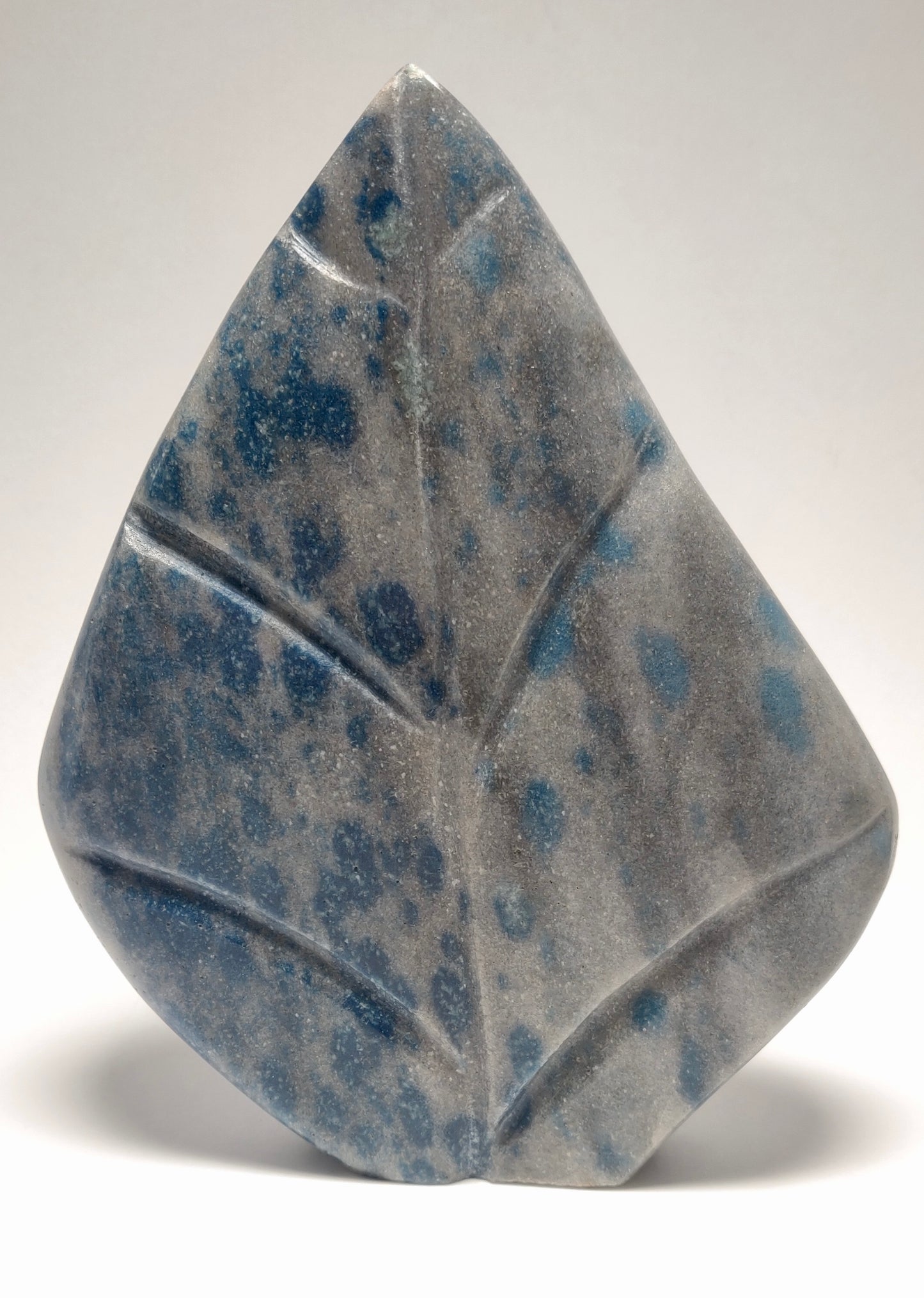 Rare Polished Blue Spinel in Quartz - Madagascar (7.5” Tall, Hand-Carved), 3.5lbs