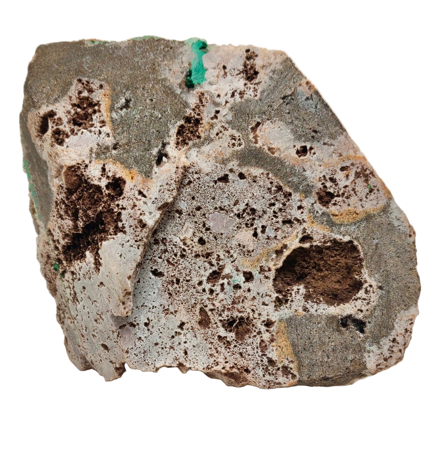 Malachite w/ Drusy Quartz, Mindingi Mine, DR Congo