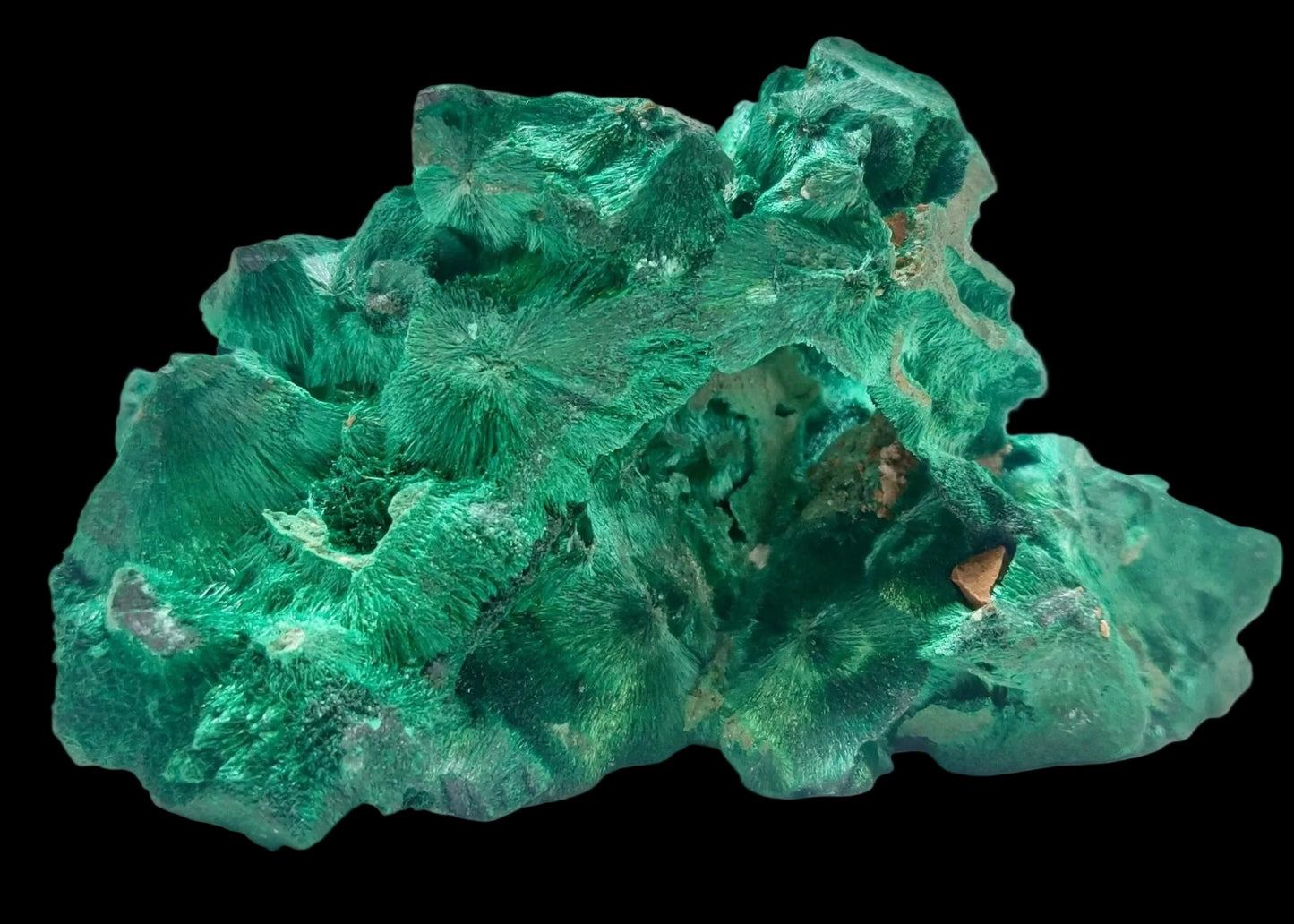 Green mineral rock on a white background