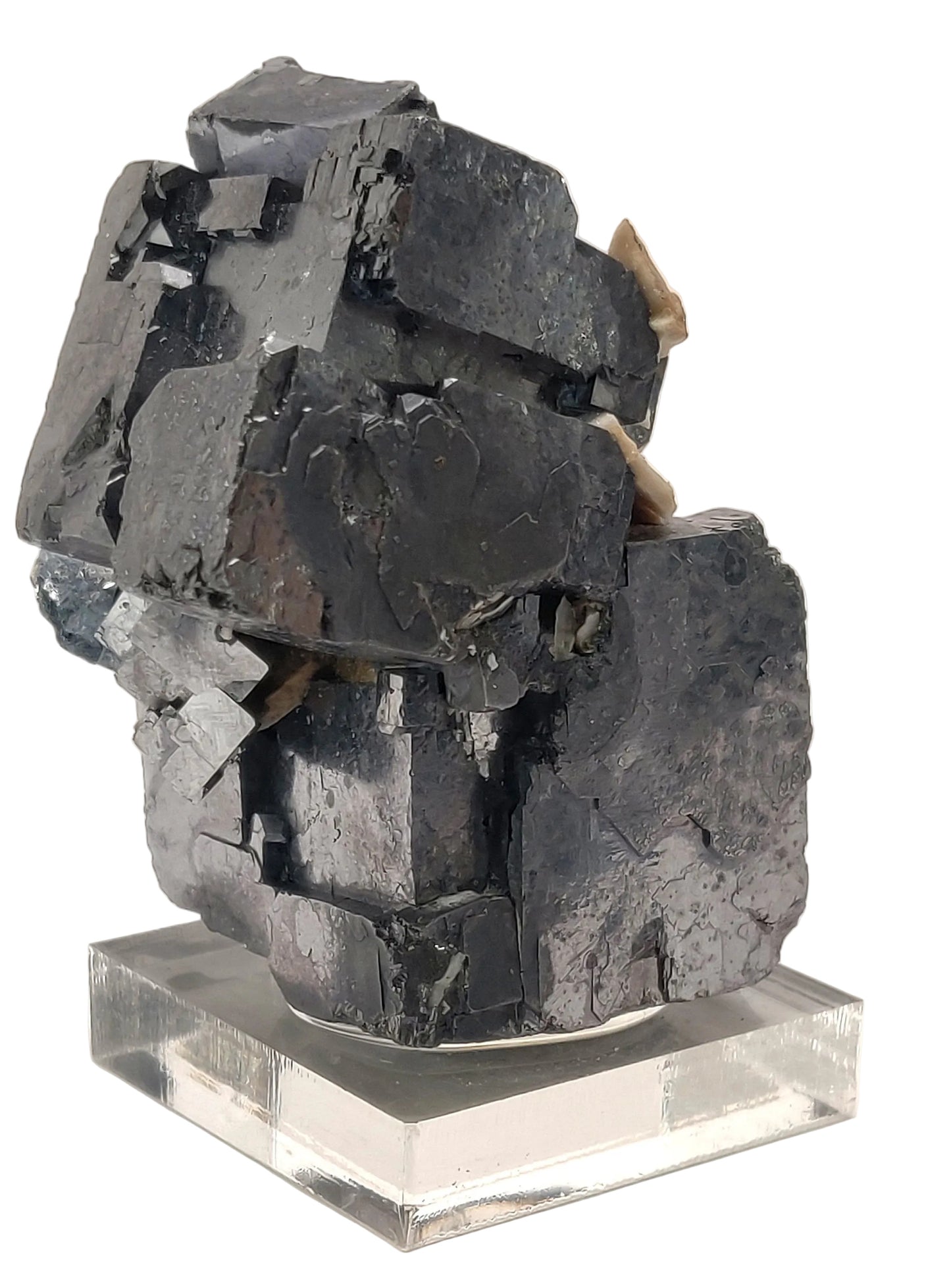 Pile of dark gray rocks on a white background