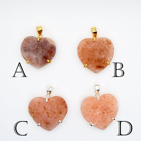 Pink Amethyst Heart Pendants