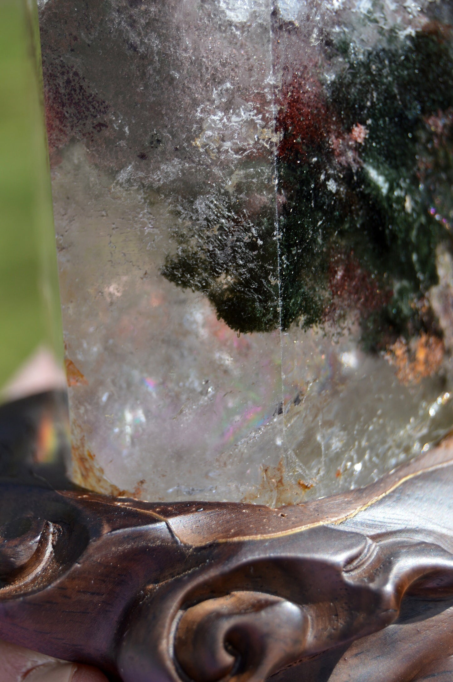 Large Garden Quartz Freeform with Custom Stand, Statement Piece. A collector's dream!!