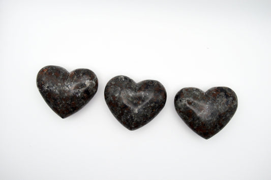 Set of 3 Yooperlite (Sodalite) Mini Hearts - UV Reactive