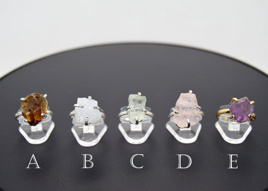 Rough Gemstone Adjustable Classic Ring
