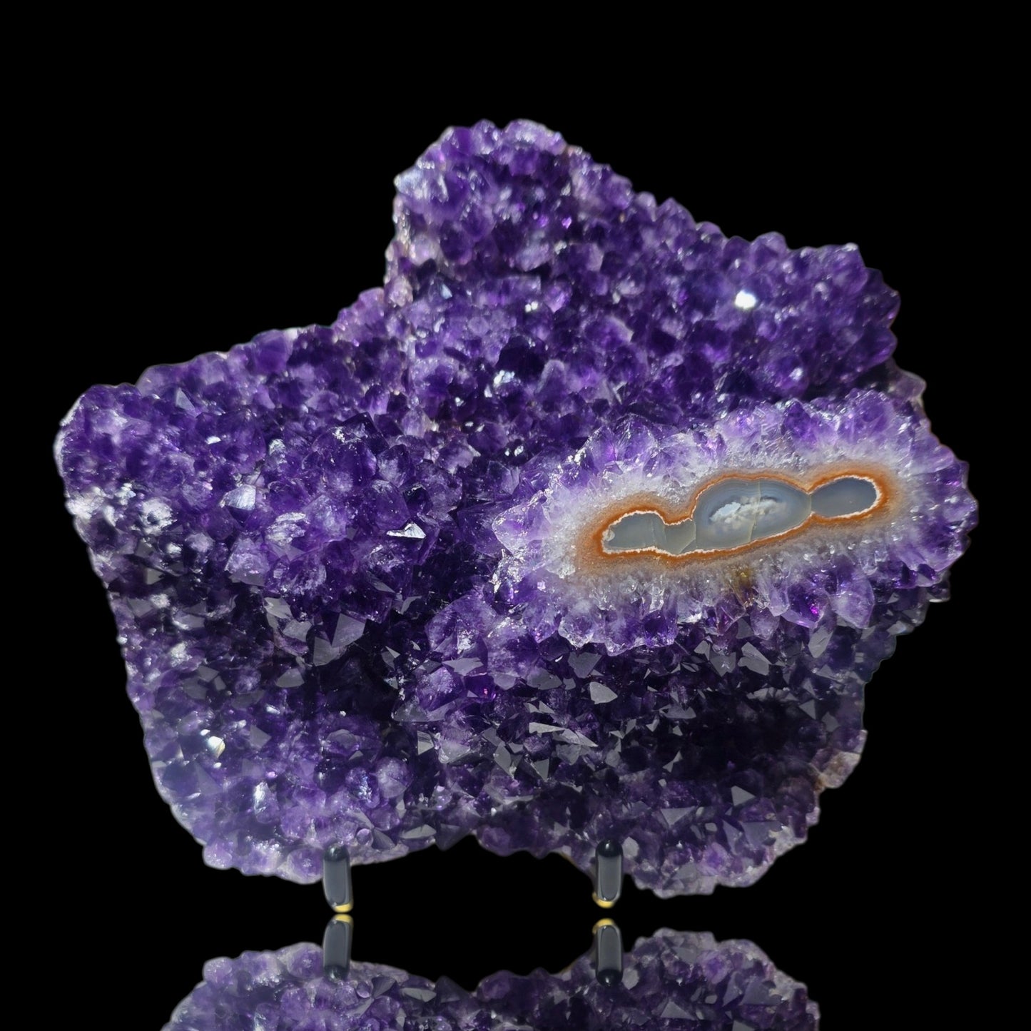Deep Purple Uruguayan Amethyst Cluster with Agate Stalactite "Eye" | 1.6 kg