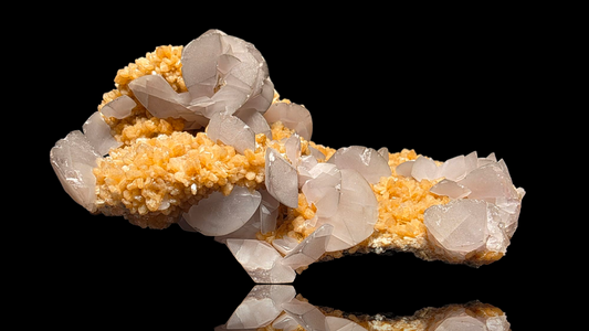 Peach Stilbite & Calcite, Moore's Quarry, New Jersey (276g)