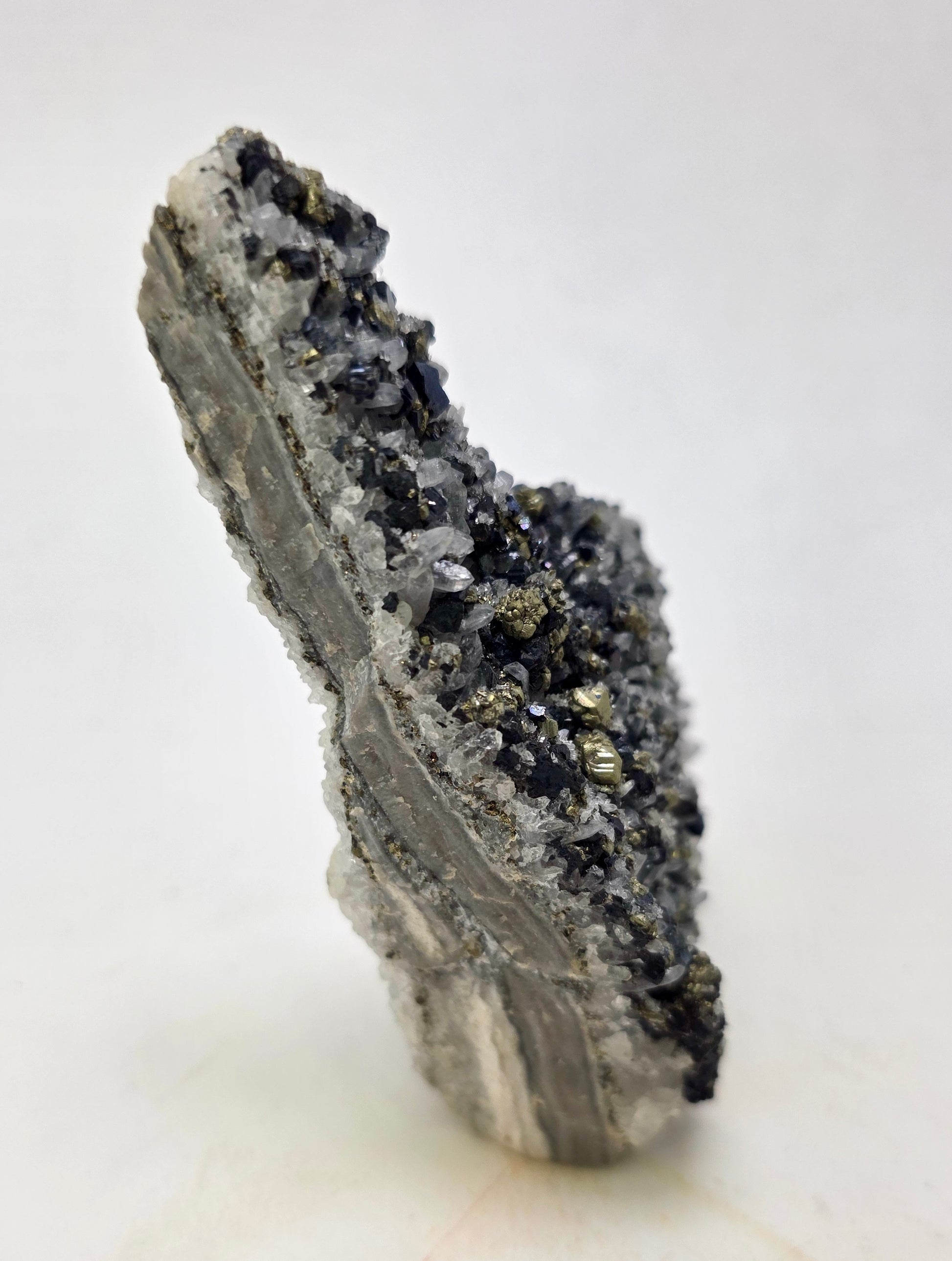 Mineral specimen on a white background