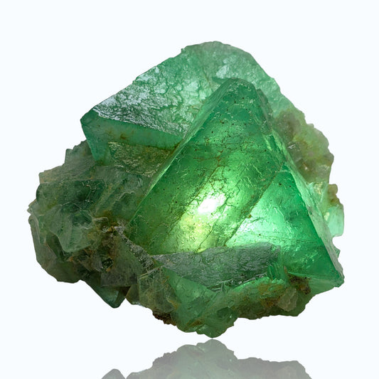 Vibrant Riemvasmaak Green Fluorite Specimen- Octahedral Crystal Habit, South Africa (930g)