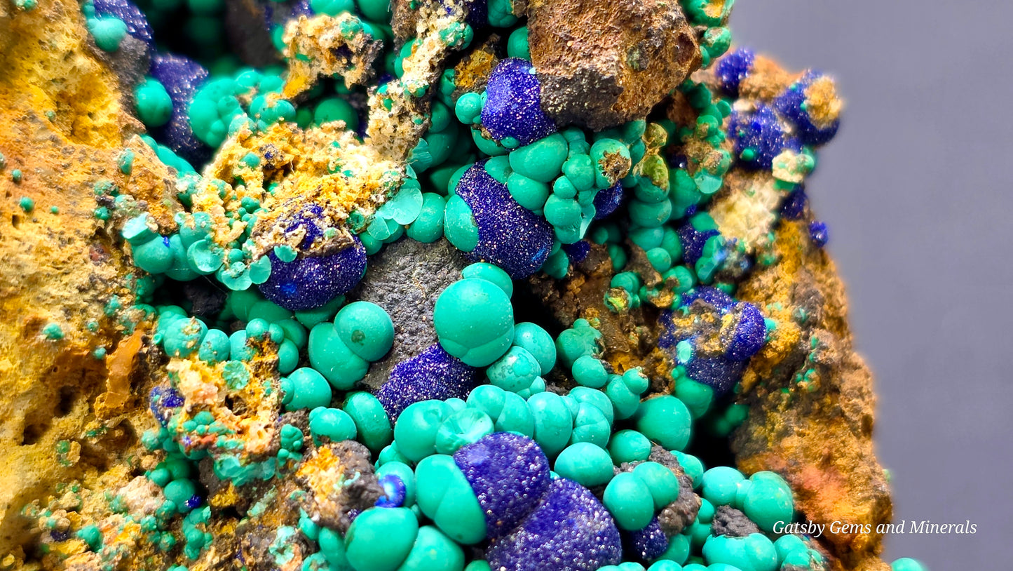Botryoidal Azurite & Malachite Specimen – Morenci Mine, Arizona – 1990's Old Stock