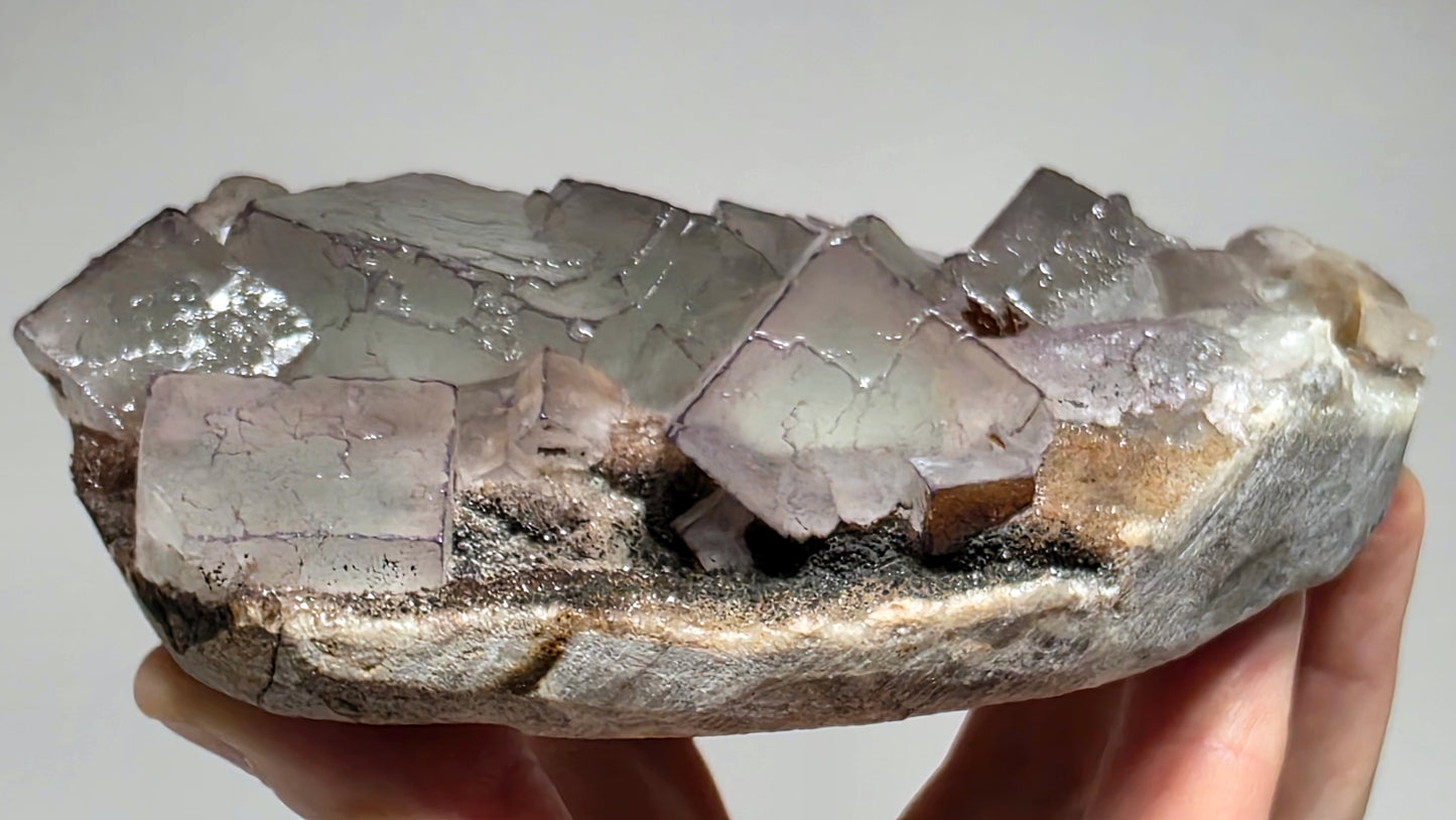 6.2" Mint Fluorite Plate - Qinglong Mine, China - Large Cabinet Specimen (940g)