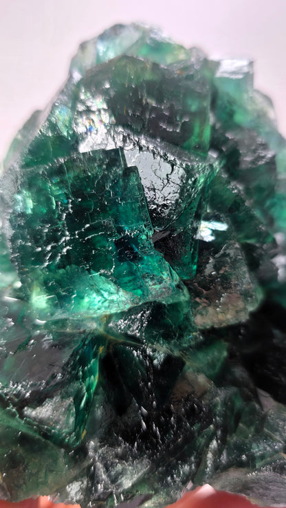 Emerald Green Fluorite Crystal Cluster – Okorusu Mine, Namibia – Large Cabinet Specimen (1.97 kg)