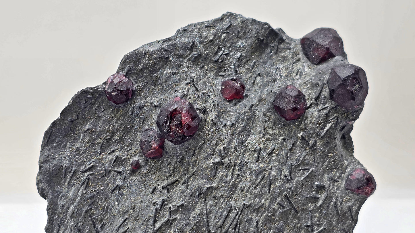 Almandine Garnet on Graphite – Red Embers Mine, Massachusetts