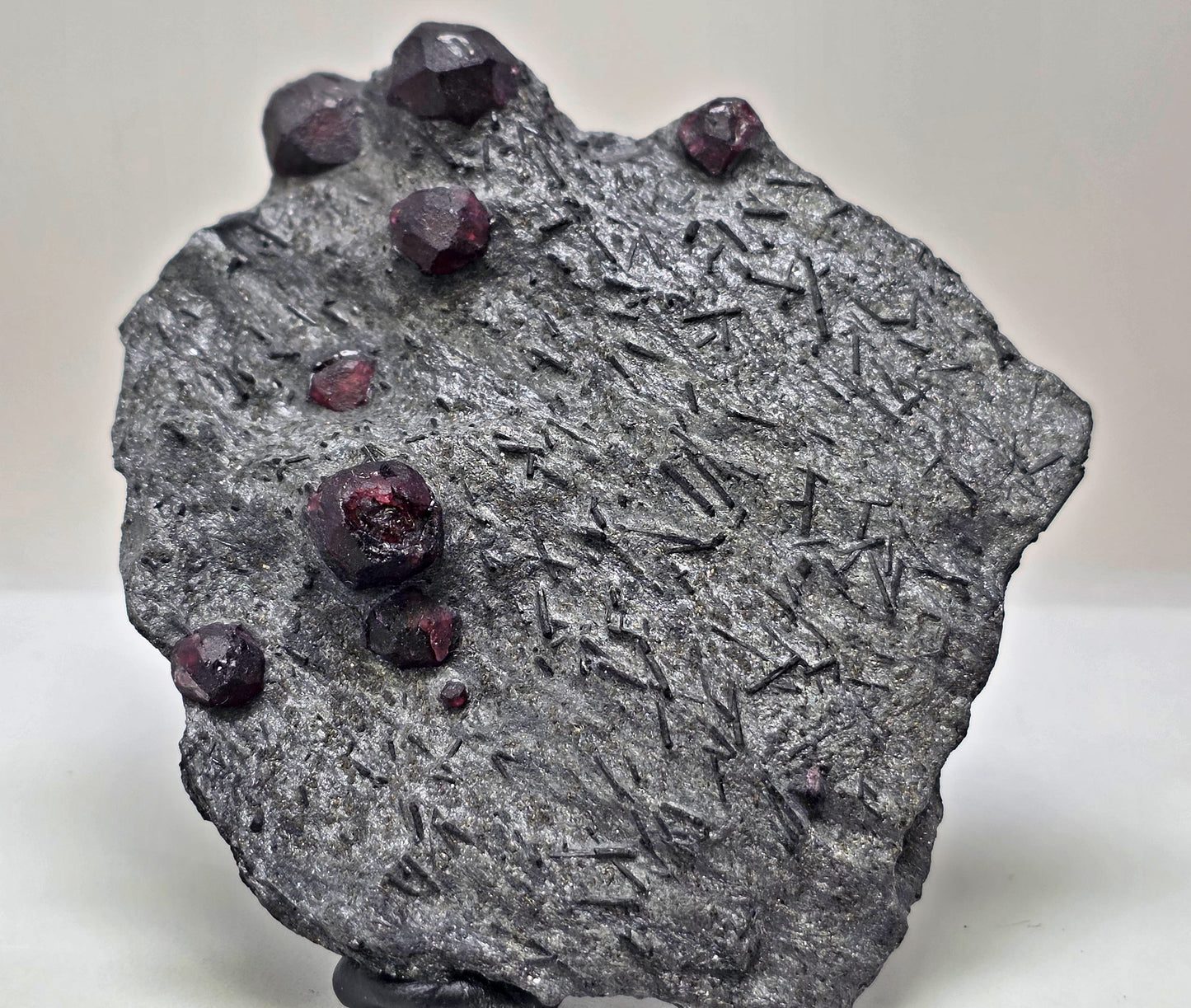 Almandine Garnet on Graphite – Red Embers Mine, Massachusetts