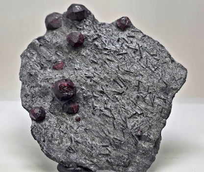 Almandine Garnet on Graphite – Red Embers Mine, Massachusetts