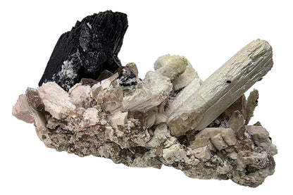 Multi-Color Fluorescent Schorl & Hyalite Association | Erongo, Namibia